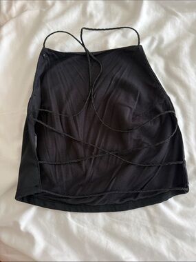 Urban Outfitters Black Strappy Cropped Tank